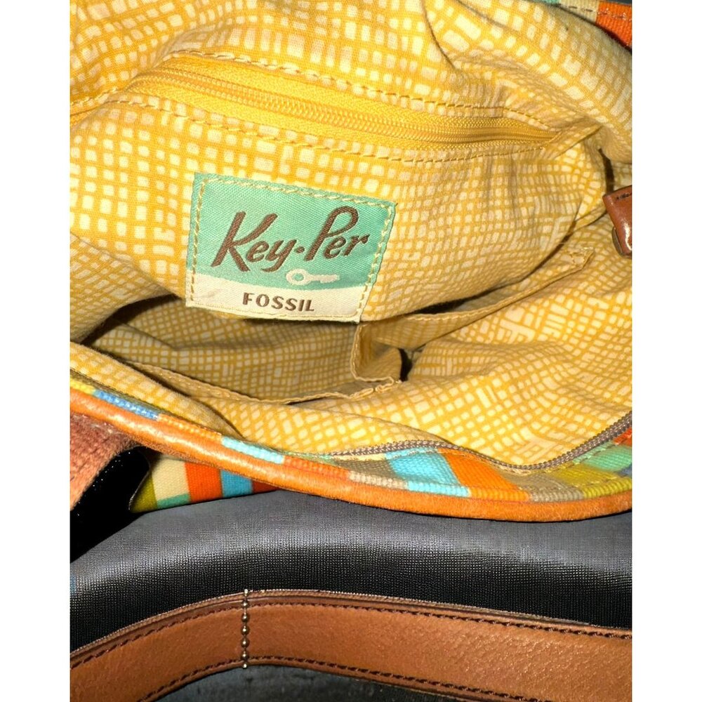 Fossil Multi-Color Stripe Coated Canvas & Leather… - image 8